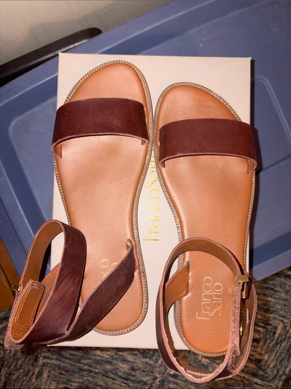 Franco Sarto Brown Leather-Kimbra Sandals - Picture 5 of 6